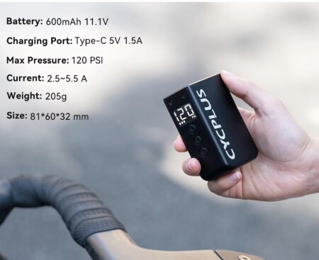 Cycplus AS Pro Mini Usb Şarjlı Pompa 120psi - 8