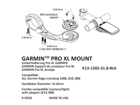 K-Edge Garmin Bağlantısı Pro XL K13-1505 Mount Gümüş - 3