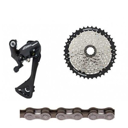 Shimano Acera RD-M3020 8 Vites Arka Aktarıcı+CS-HG400 11-40T Cn-HG40 Zincir Kaset Ruble Seti - 1