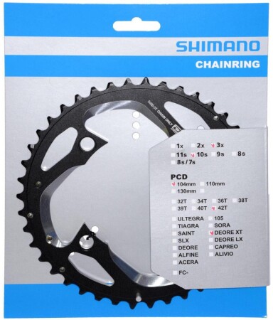 Shimano XT FC-M780 104mm BCD 42T Üst Yaprak Dişlisi - 1