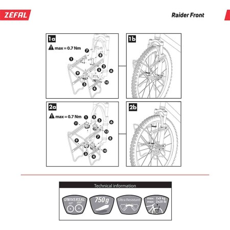 Zefal Bisiklet Ön Alüminyum Bagajı Raider - 7